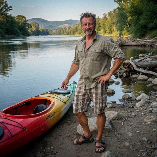 Спокойный залив с каяками, стоящими на воде.